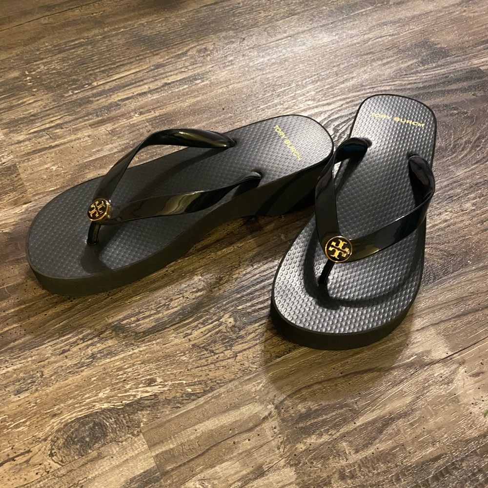 Tory Burch Cutout Wedge Flipflops